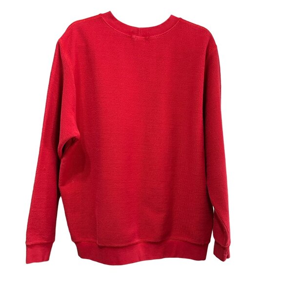 Lands’ End women’s size XL cotton blend red long sleeve cozy sweatshirt pullover - Picture 2 of 6
